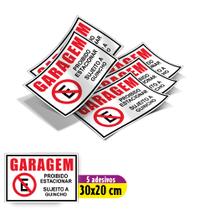 Kit 5 adesivos: garagem proibido estacionar