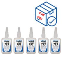 Kit 5 Adesivos Instantâneos 793 100g Bico Anti-entupimento Kit 5 Adesivos Instantâneos 793 100g Bico Anti-entupimento