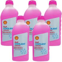 Kit 5 Aditivo De Radiador Shell Coolant Rosa Pronto Uso 1l