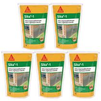 Kit 5 Aditivo Impermeabiliza Sika-1 Argamassa Concreto 1 Lt Kit 5 Aditivo Impermeabiliza Sika-1 Argamassa Concreto 1 Lt