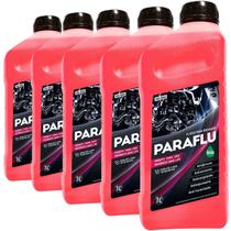 Kit 5 Aditivo Radiador Rosa Diluido Organico 1 Litro Paraflu