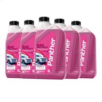 Kit 5 Aditivo Radiador Rosa Panther 1L Pronto Uso Anticorrosivo Antifervura Rad Protect