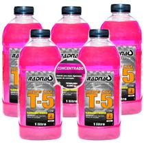 Kit 5 aditivos long life concentrado rosa t5 1 litro radnaq