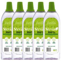 kit 5 Adoçante Dietético Estevia Stevia 100ml 100 Natural Não Amarga