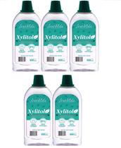 kit 5 Adoçante Xylitol Natural Liquido 100ml