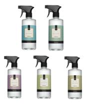 Kit 5 Água Perfumada Para Tecidos Roupas Lençois Lojas Tapetes Bamboo Lavanda Cerejeira - Via Aroma