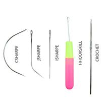 Kit 5 Agulhas Crochet Braid Entrelace Tranças Dreads Mega Hair Gancho C J Reta Kit 5 Agulhas Crochet Braid Entrelace Tranças Dreads Mega Hair Gancho C J Reta