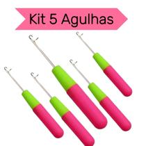 Kit 5 Agulhas Para Colocação De Cabelo Método Crochet Braid