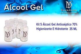 Kit 5 Álcool Gel Antisséptico 70% Higienizante 35 Ml