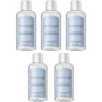 Kit 5 Alcool Gel Giovanna Baby Blue 60ml Higieniza e Perfuma Mãos Compacto