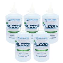 Kit 5 Álcool Isopropílico Frasco de 250ml com Bico Dosador para Limpeza de Componentes Eletrônicos Implastec
