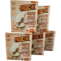 Kit 5 Alfajor Cracker Fit Whey Protein Rock Chocolate Branco