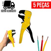 Kit 5 Alicate Eletricista Descascador de Fios Decapador Automático Profissional