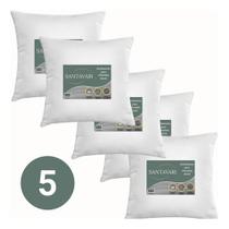 Kit 5 Almofadas 45x45 Fibra Siliconada Tnt Santavari Liso Branco Kit 5 Almofadas 45x45 Fibra Siliconada Tnt Santavari Liso Branco