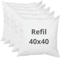 Kit: 5 Almofadas de enchimento - refil 40x40cm 100% fibra - antialérgico