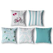 Kit 5 Almofadas Sala Sofá Cheias 40cm x 40cm Decorativa Estampadas