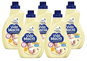 kit 5 Amaciante Diluido Vida Macia Glicerina e Camomlla 1l