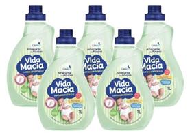 kit 5 Amaciante Vida Macia Glicerina & Erva Doce 1L