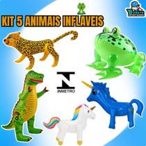 Kit 5 Animais Infláveis Gigantes Brinquedos de Ar Kit 5 Animais Infláveis Gigantes Brinquedos de Ar