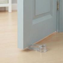 Kit 5 Aparador Calço Peso De Porta Silicone Trava Segura Segurador Batente Protetor Parede Anti Batida Borracha