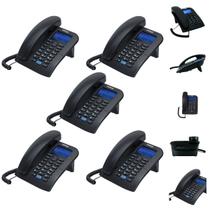 Kit 5 Aparelho Telefone Fixo com Fio Intelbras TC 60 ID Viva Voz Ideal Escritório e Consultório Kit 5 Aparelho Telefone Fixo com Fio Intelbras TC 60 ID Viva Voz Ideal Escritório e Consultório