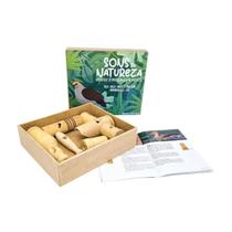 Kit 5 apitos sons de pássaros na caixa com tampa Brinquedo Educativo Madeira - Newart - 3 anos