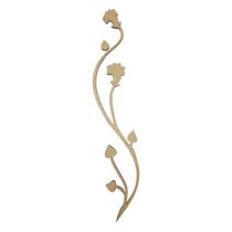 Kit 5 Aplique Flores Decorativas 35x7,5 Mdf Madeira Laser