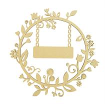 Kit 5 Aplique Moldura Guirlanda Com Flores P 18,5cm Mdf4mm Madeira