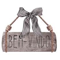 Kit 5 Aplique Papel Decoupage em Mdf Bem Vindo Apm8-1352 8cm Litoarte