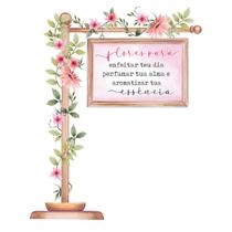 Kit 5 Aplique Papel Decoupage em Mdf Floresça Apm8-1350 8cm Litoarte