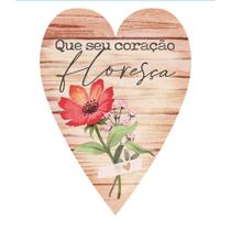 Kit 5 Aplique Papel Decoupage em Mdf Que Seu Coração Floresça Apm8-1347 8cm Litoarte