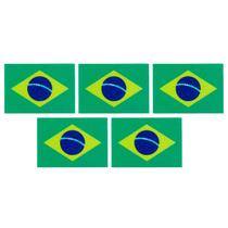 Kit 5 Apliques Bandeira Brasil 5x3,5cm Termocolante P/ Roupa