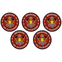 Kit 5 Apliques Brigada de Incêndio 8cm Bordado Termocolante