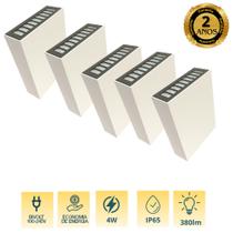 Kit 5 Arandela Duo Led 4w Ip65 3000k Branco /Preto 2 Fachos Duplo Kit 5 Arandela Duo Led 4w Ip65 3000k Branco /Preto 2 Fachos Duplo