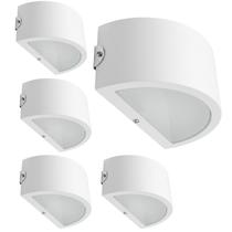 Kit 5 Arandela Meia Lua Alum Branca 1x8W Garden Kit 5 Arandela Meia Lua Alum Branca 1x8W Garden