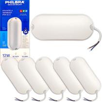 KIT 5 Arandela Tartaruga Led 12w Bivolt IP54 6500k