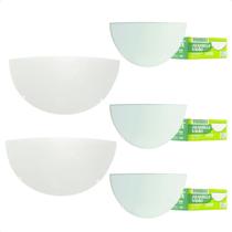 Kit 5 Arandelas Taschibra Jurerê Vidro Meia Lua E27 Bivolt