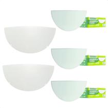 Kit 5 Arandelas Taschibra Jurerê Vidro Meia Lua E27 Bivolt