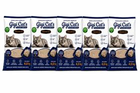 Kit 5 Areia Higiênica Gigi Cats 4kg Zero Odor Ultra Fina