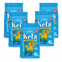 Kit 5 Areia Sanitária Gatos Kets 4kg