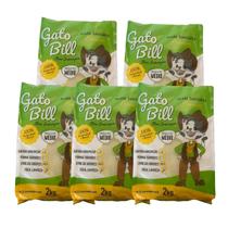Kit 5 Areias Higienica Gato Bill Premium Grãos Médios Milho E Mandioca 10kg