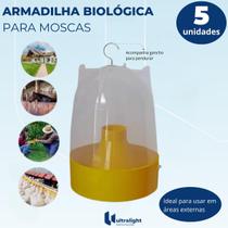 KIT 5 Armadilha amarela para moscas da fruta pega mata moscas