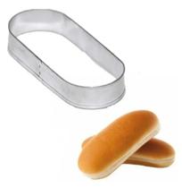 Kit 5 Aros Modelador Para Pão De Hot Dog 15x7x3,0cm Aço Inox