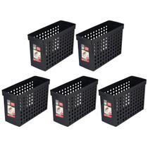 Kit 5 Arquivos Plástico 42x27cm Estreito Furação Preto Ordene Etiqueta Identificadora Kit 5 Arquivos Plástico 42x27cm Estreito Furação Preto Ordene Etiqueta Identificadora