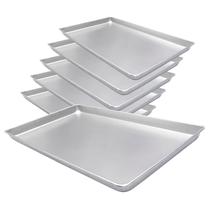 Kit 5 assadeira forma lisa pão aluminio bisc 60x40x2 estampa - imeca
