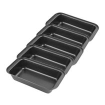 Kit 5 Assadeira Retangular Teflon 28x15x5cm Antiaderente Bolo Tortas Lasanha Pães Brownie Cuca Forma