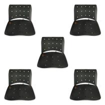 KIT 5 Assento/Encosto em Plastico Preto Ergoplax Iso Polipropileno