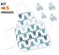 Kit 5 Aventais de PVC Tartaruga 65x45cm Branco Kit 5 Aventais de PVC Tartaruga 65x45cm Branco