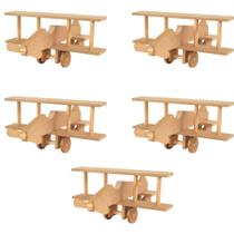Kit 5 Aviões avião Madeira Brinquedo Decorativo artesanal
