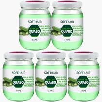 Kit 5 Baba De Quiabo Soft Hair Hidratação Brilho Capilar Natural Vegano 220ml